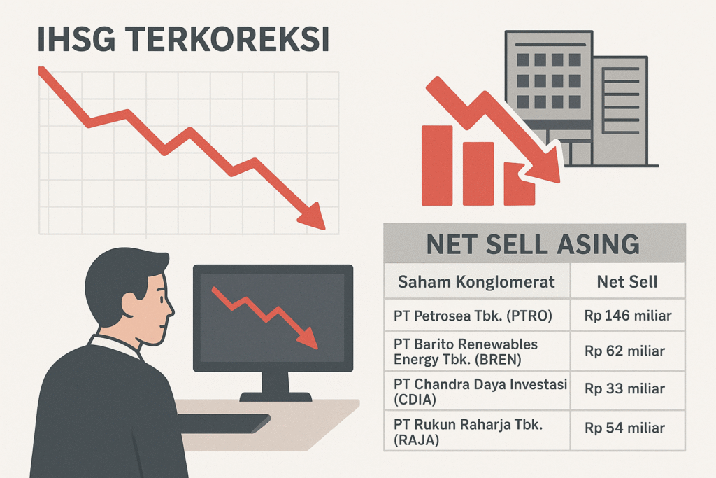 Investor Asing Lepas Saham Konglomerat, IHSG Turun 1,48%